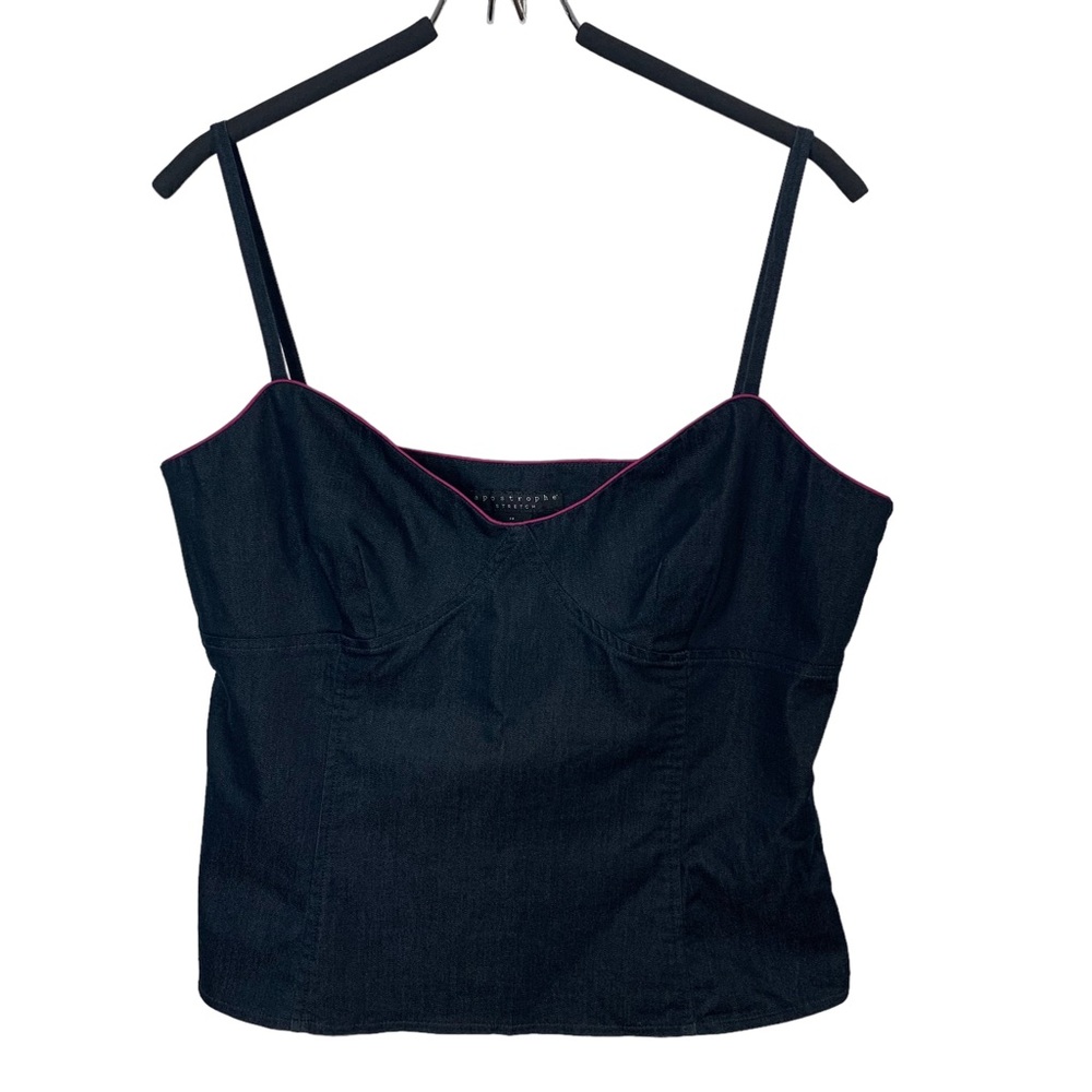 APOSTROPHE Vintage Light Weight Denim Crop Top Sz 14
